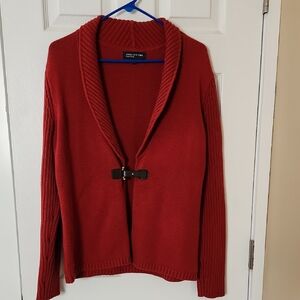 Jones New York  Rust Cardigan with Shawl Collar
